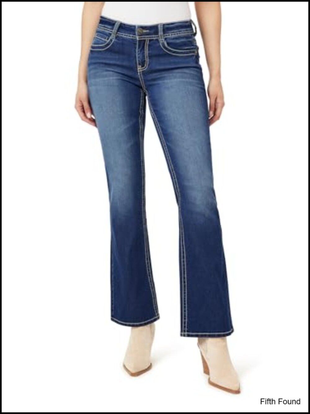Luscious Curvy Feisty Low Rise Slim Flare Jeans Insta Stretch
